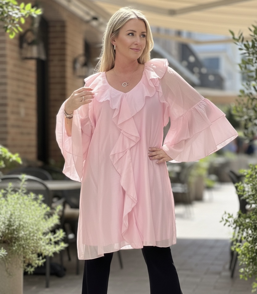 Jasmine dress inkl bälte - Pink