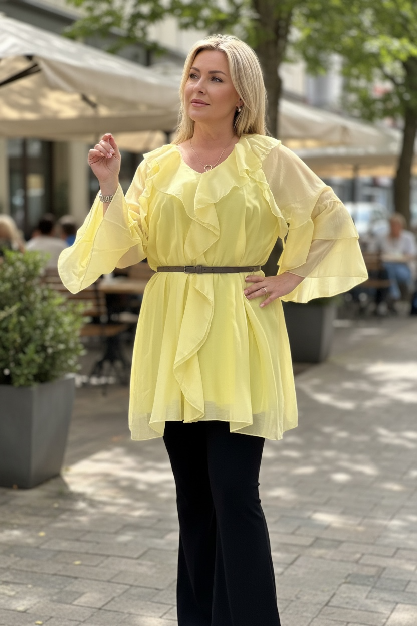 Jasmine dress inkl bälte -summer yellow